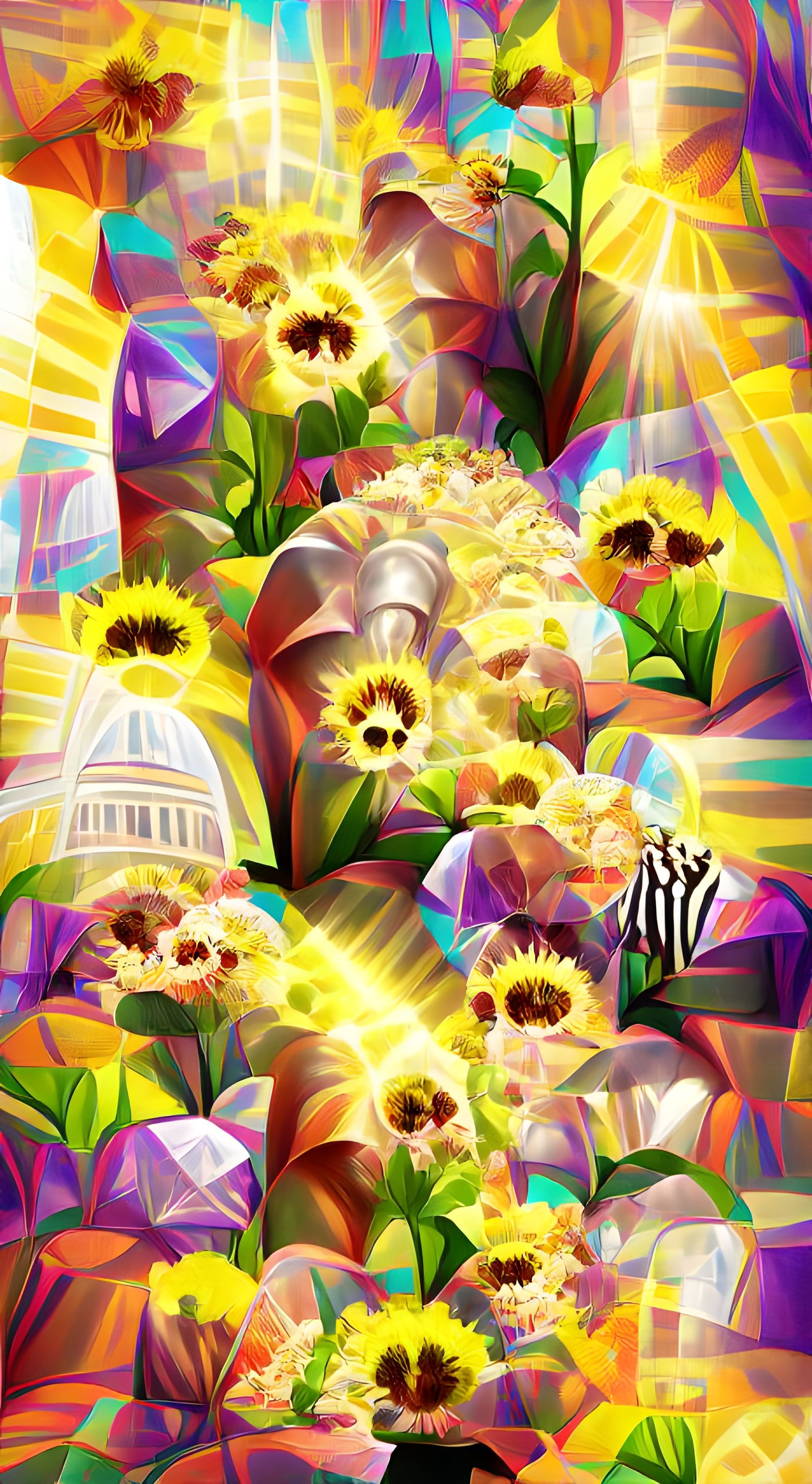 Flowers sunshine rays