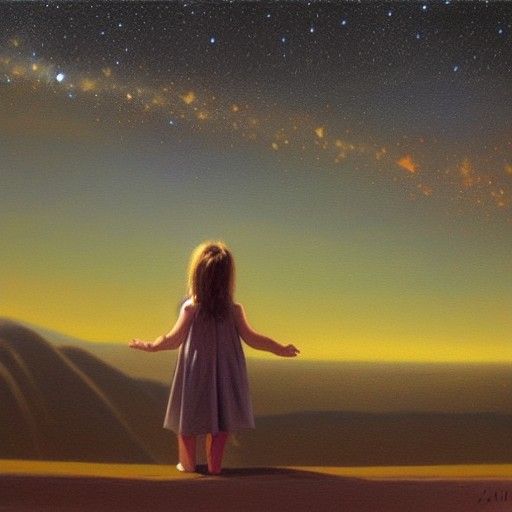 girl looking up at the stars