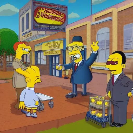 Seymour Skinner Serving Superintendent Chalmers Mouth Watering Hamburgers The Simpsons Cartoon 