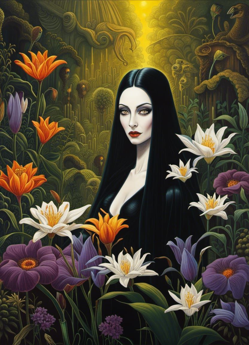 Morticia Addams - AI Generated Artwork - NightCafe Creator