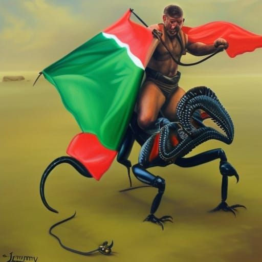 Scorpion with Mexico flag background