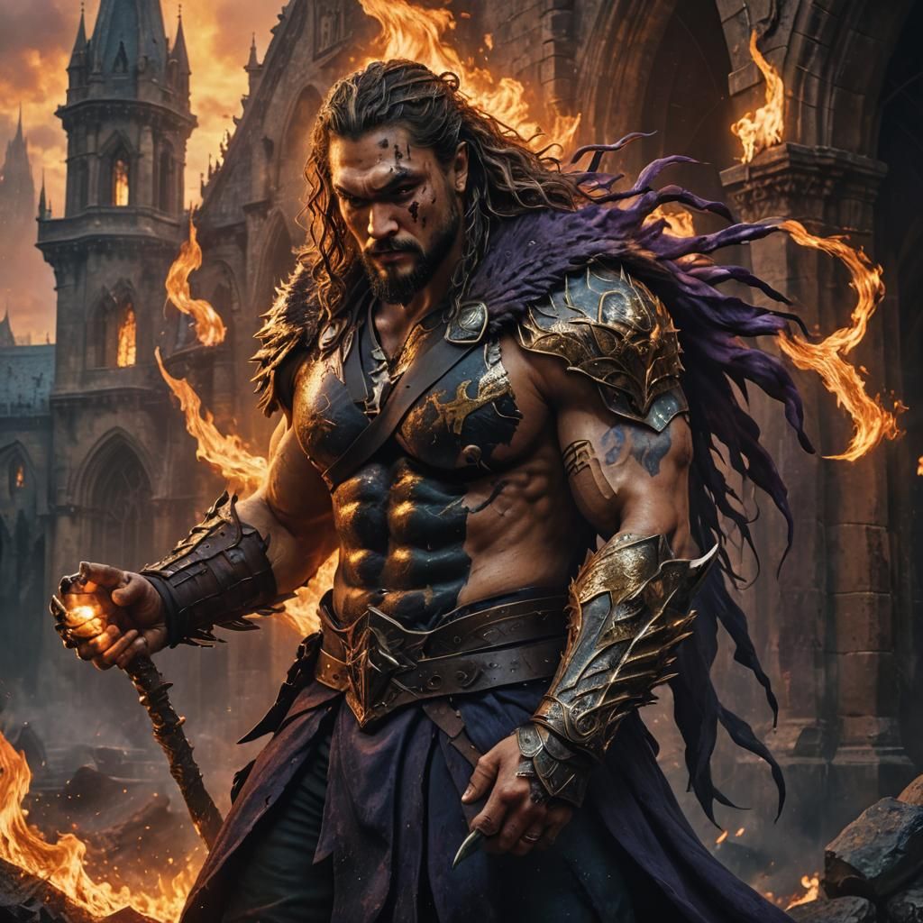 Izek Strazni: Dark Fantasy Mercenary in Flames