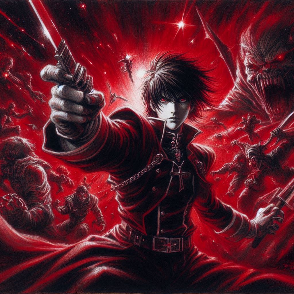 Hellsing, Victoria Seras attacking Millennium's Base of Oper...