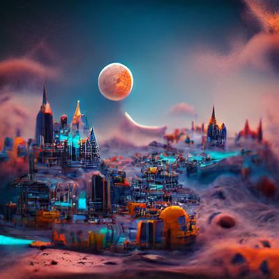 City on the moon - AI Generated Artwork - NightCafe Creator