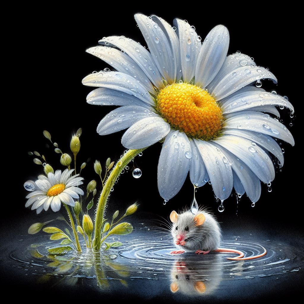 a mouse and a daisy