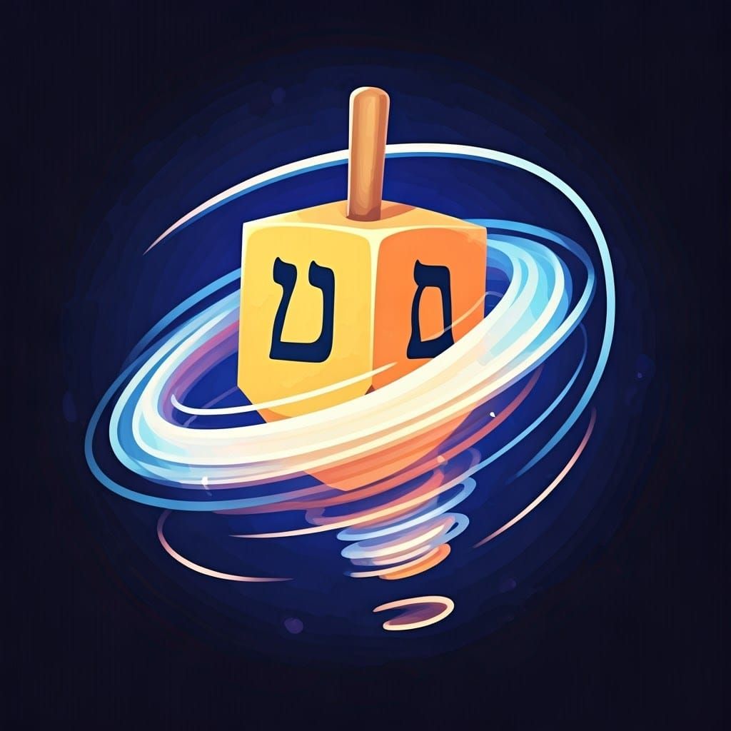 Whirling Dreidel in Anime-Inspired Art