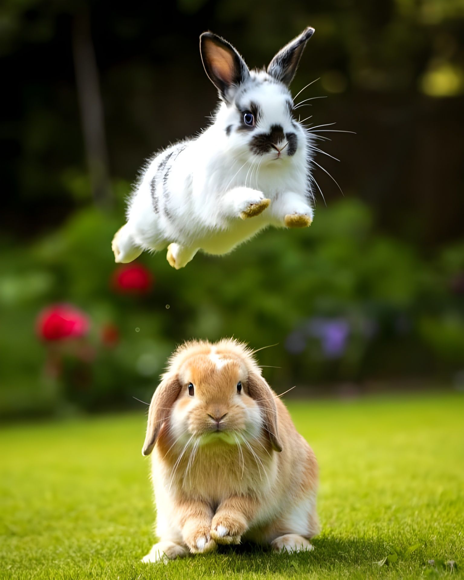 Snoopy over Ginger binkying and showing U Can't Touch This  by @Gary Murakami