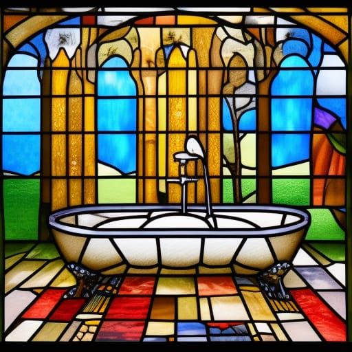 stained glass bathtub AI Generated Artwork NightCafe Creator