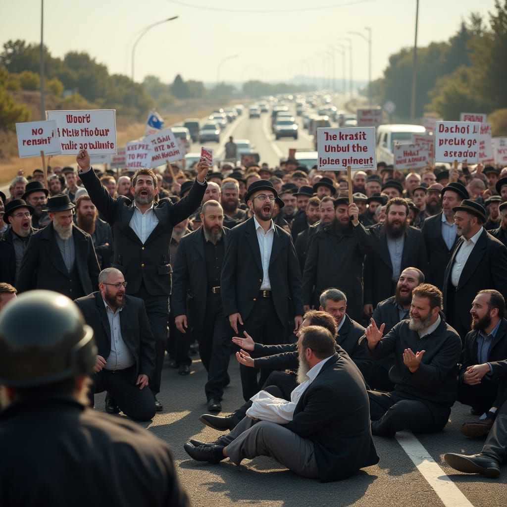 Orthodox Jewish Protest Blocks Israeli Highway