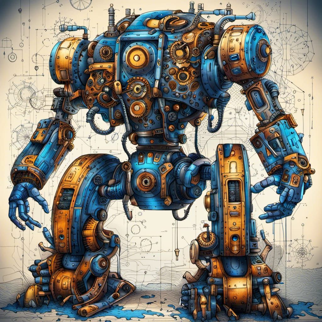 Futuristic Robot Technology Brilliant Beautiful Complex Deta...