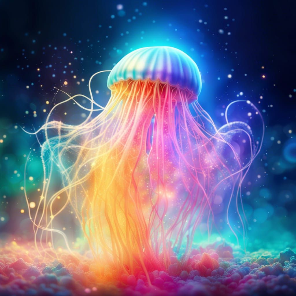 Divine glitter jellyfish AI Generated Artwork NightCafe Creator