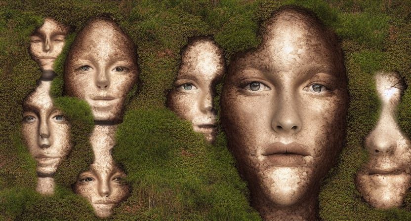 symmetrical facial features landscape