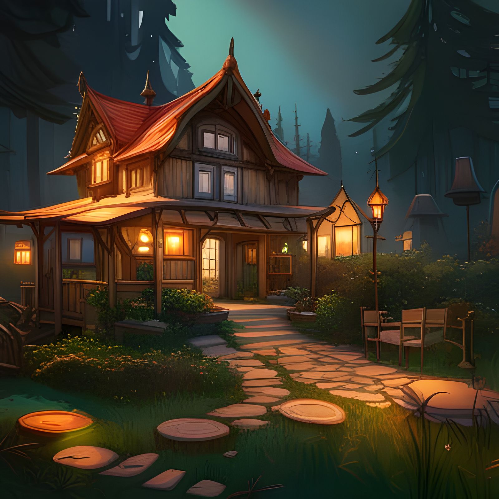 Vacation Cabin - AI Generated Artwork - NightCafe Creator