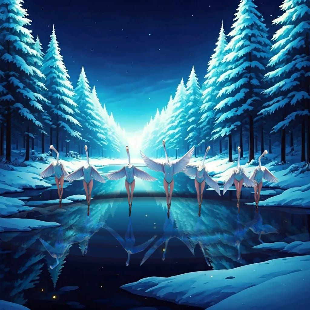 seven swans a swimming