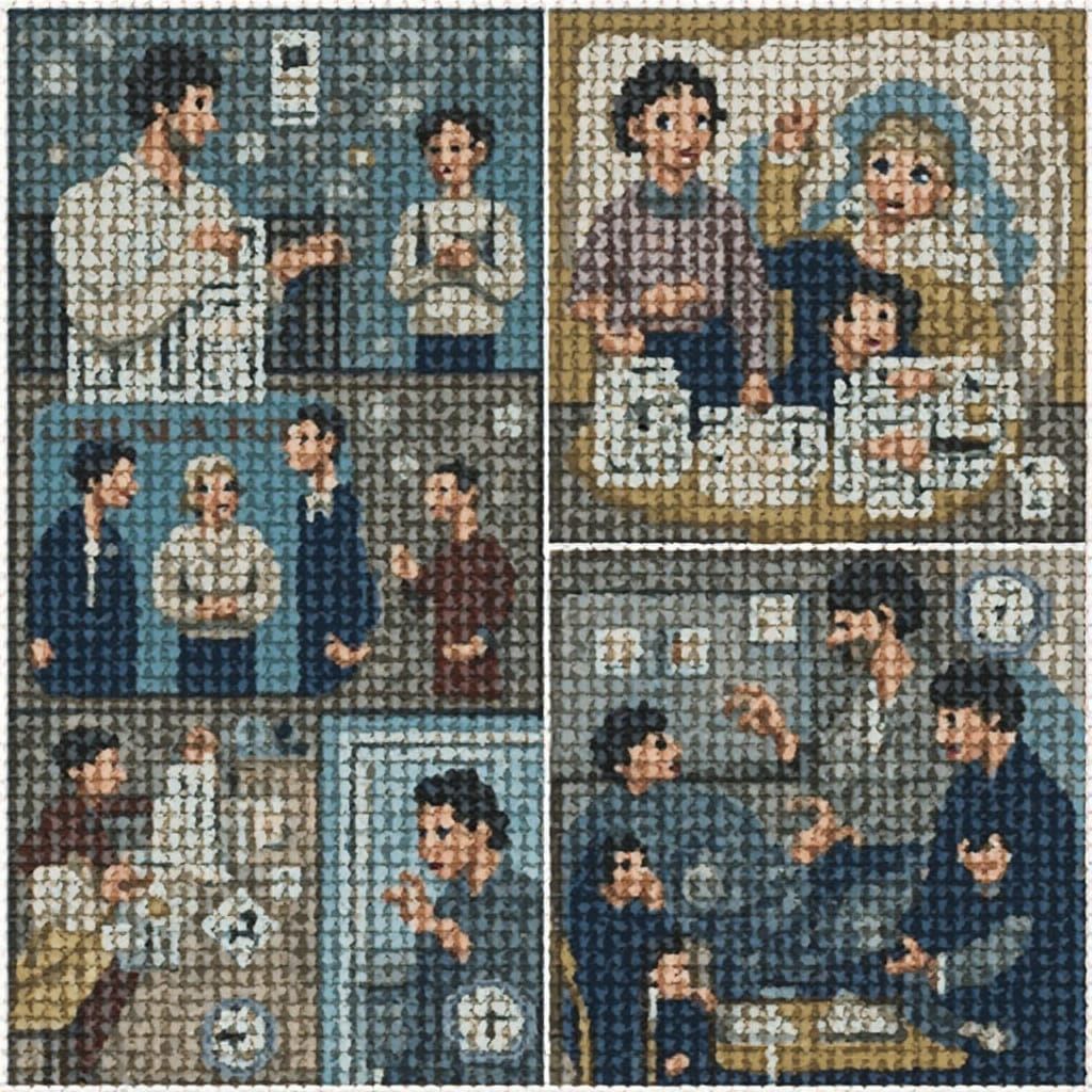 Connected Hands in Synthwave Style with Neon Lights