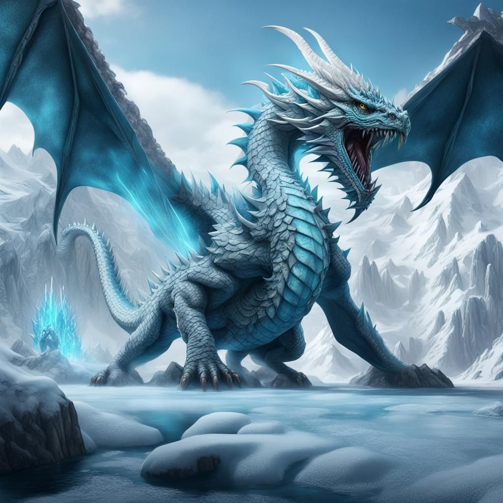 giant majestic ice dragon - AI Generated Artwork - NightCafe Creator