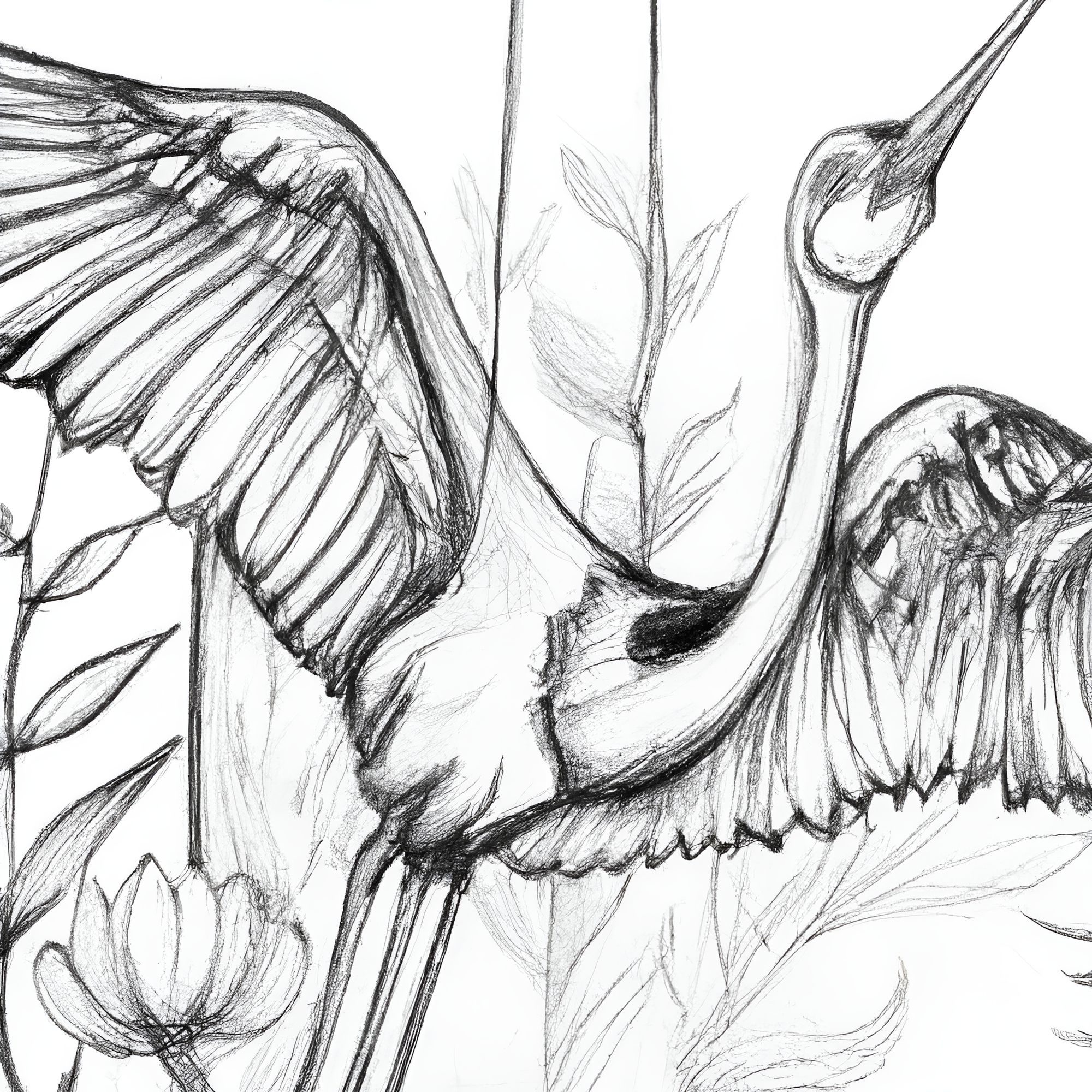 Premium Photo | Pencil sketch cute flamingo bird drawing picture AI  Generated