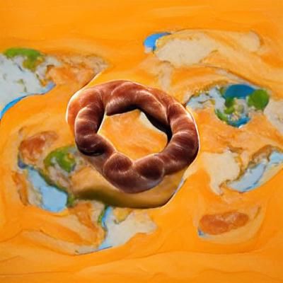 The planet earth but it's shaped like a pretzel