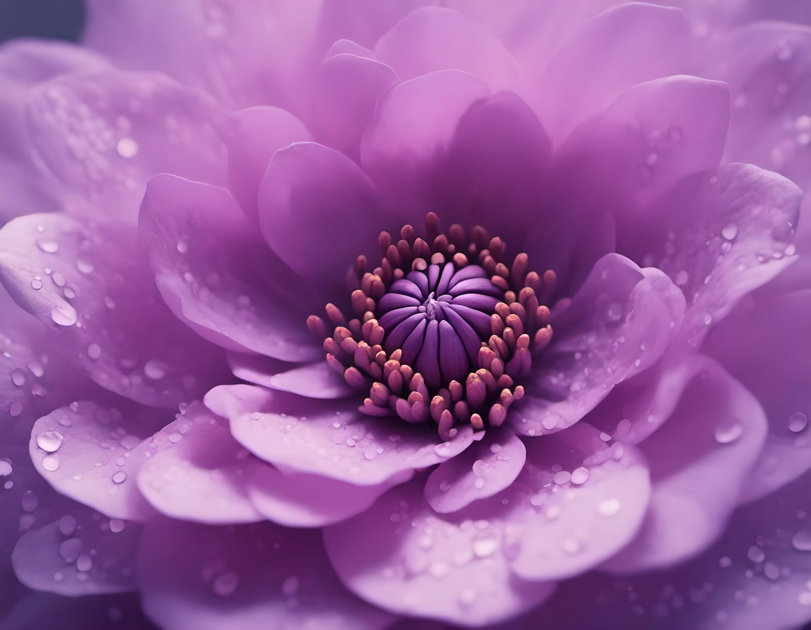 Pastel Purple Flower Bud Blooming