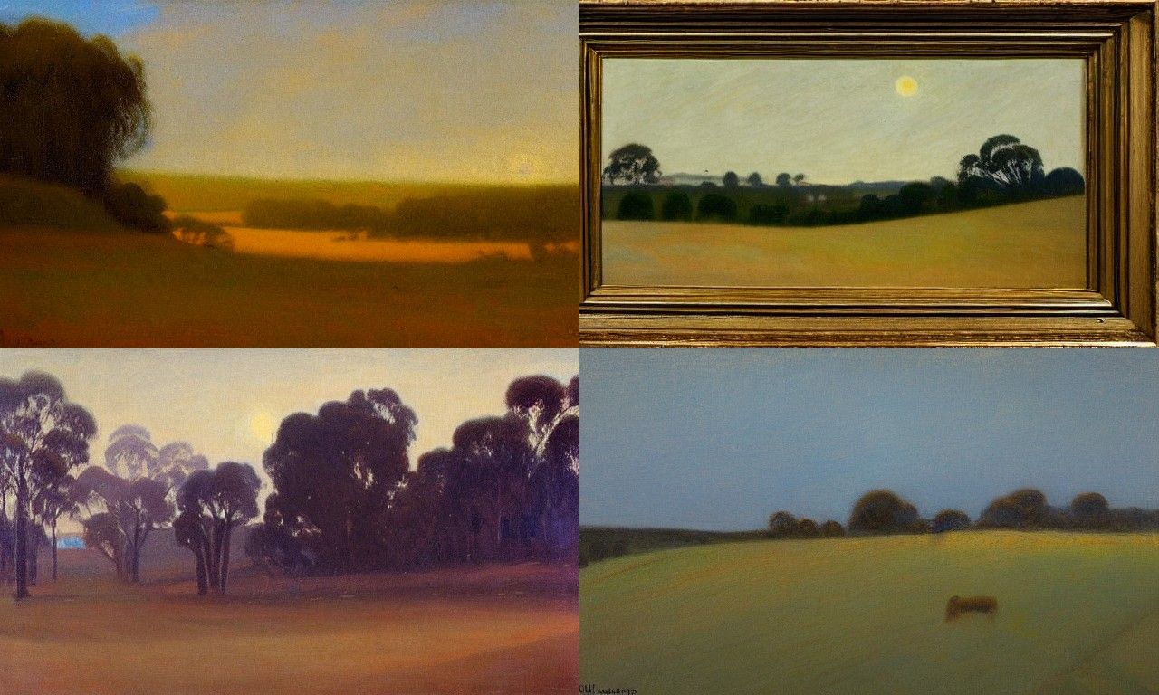 Landscape in the style of Australian Tonalism
