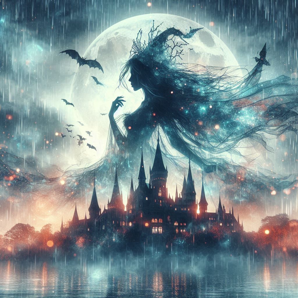 double exposure beautiful fantasy DALL-E 3 portrait landscap...