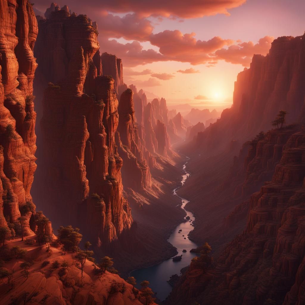 canyon sunset  by @Cryocabbie
