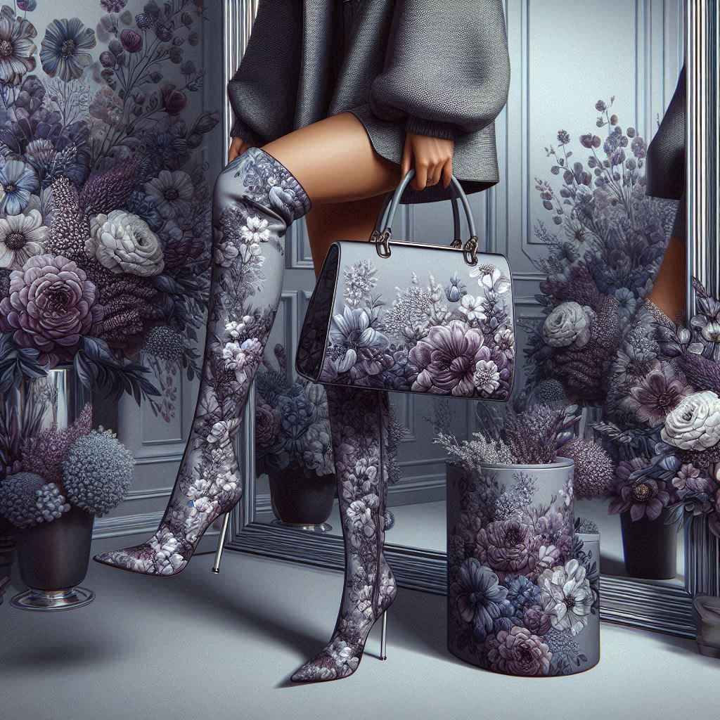 Purple and grey fashion