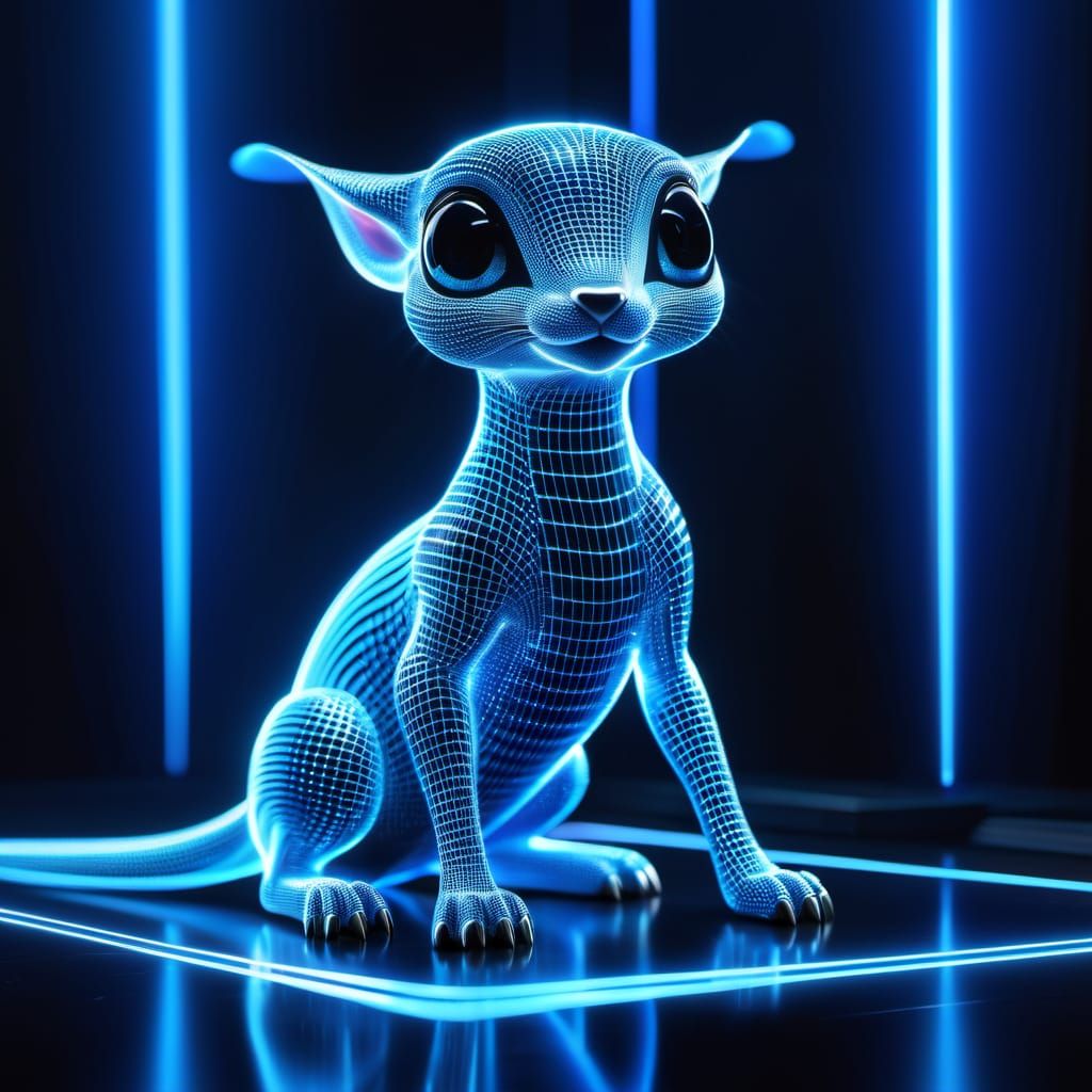 The fantay creature as holographic AI Generated Artwork NightCafe