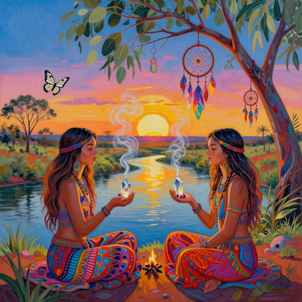 Psychedelic Hippy Girls by Australian River