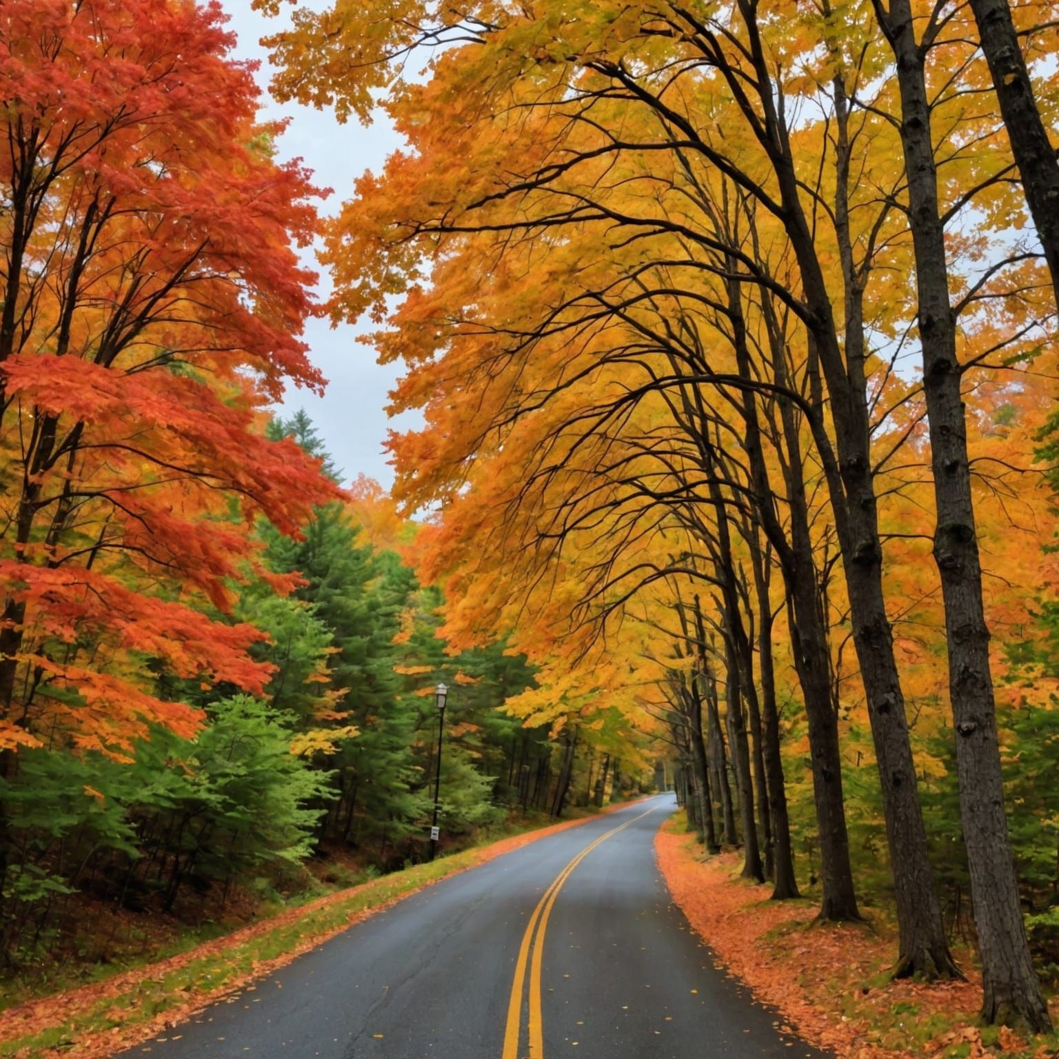 Beautiful autumn foliage during October in New England. 