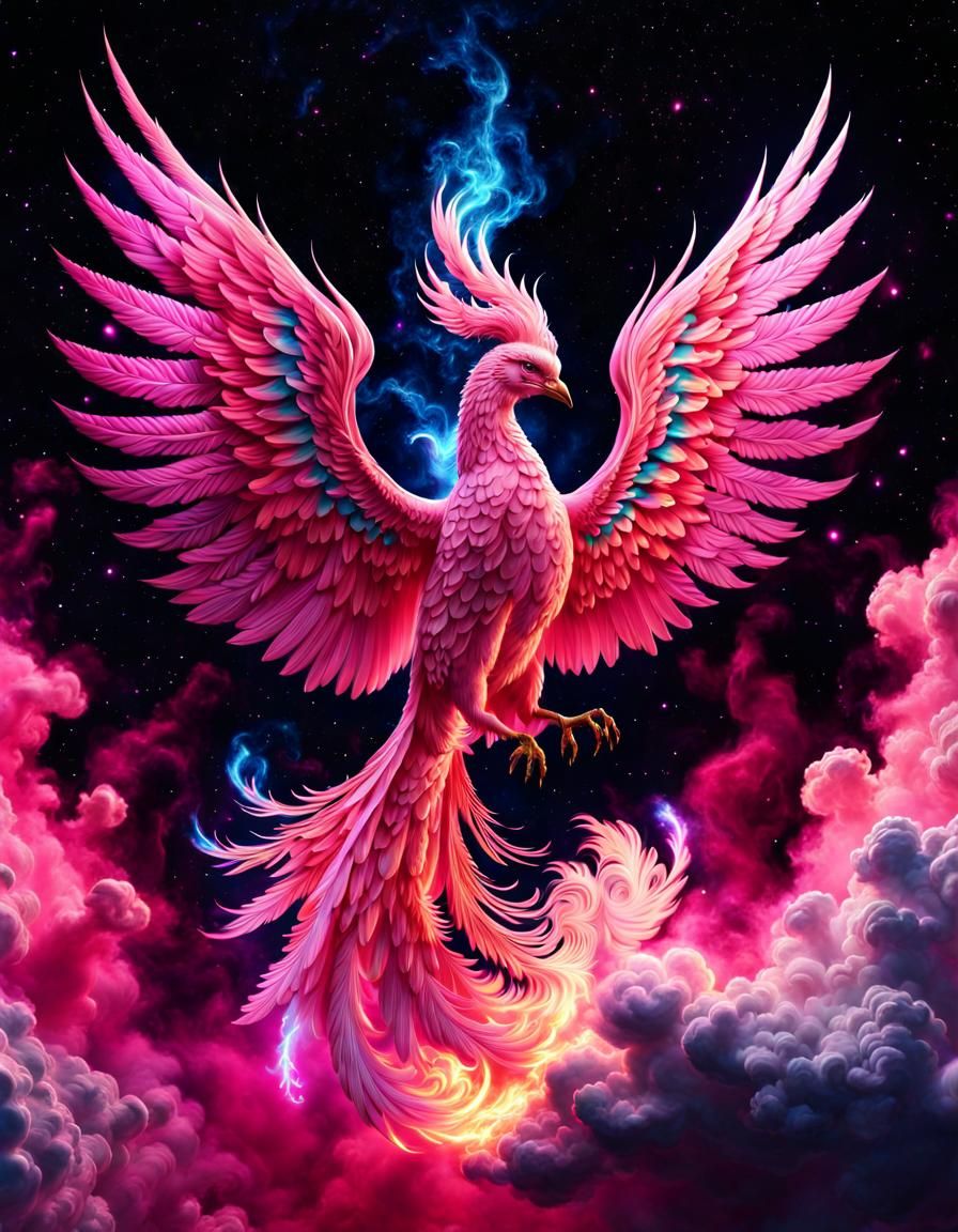 Pink Phoenix AI Generated Artwork NightCafe Creator