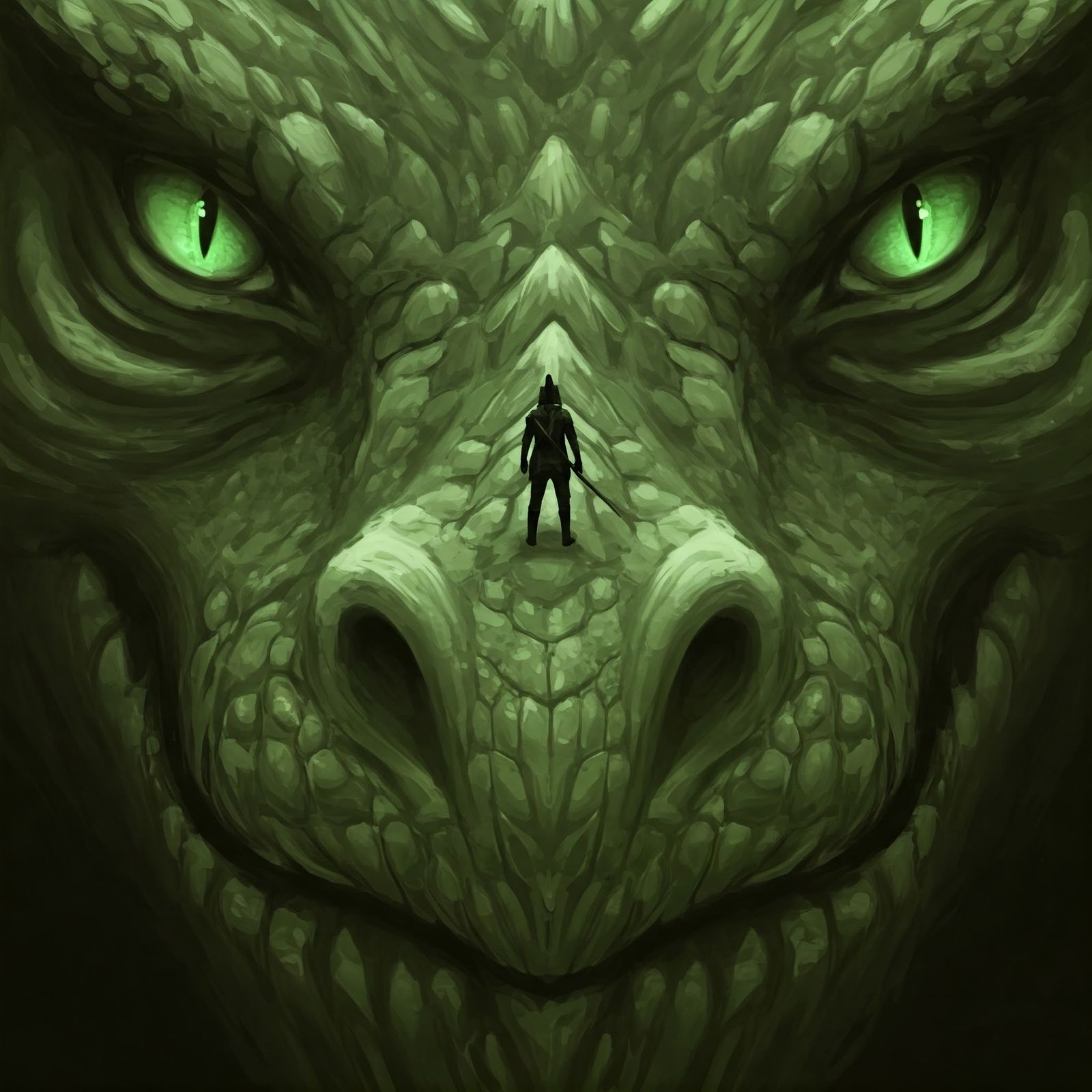 On the nose of a green eyed dragon – GE