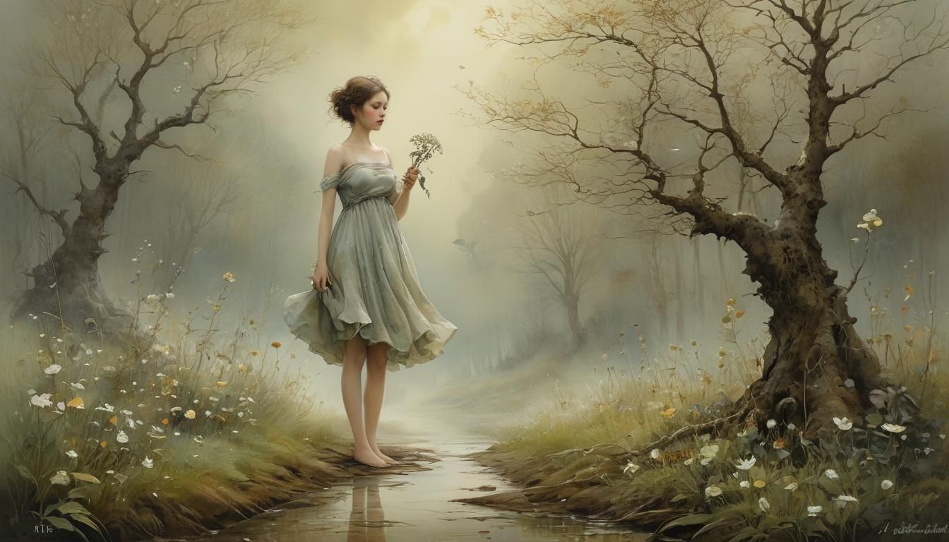 Girl at the spring