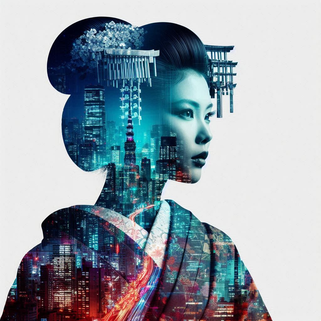 double exposure beautiful fantasy portrait landscape..