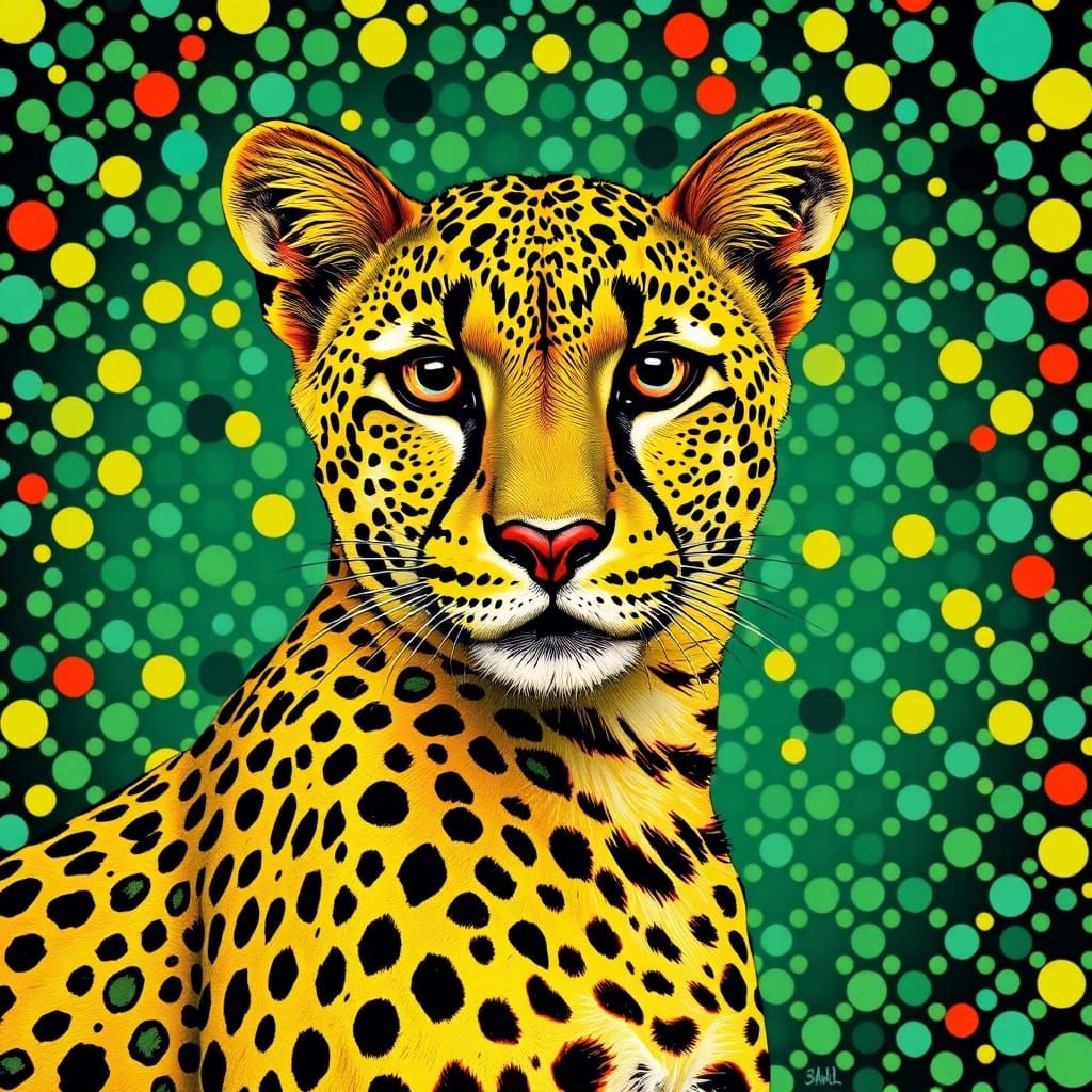 cheetah as a Ishihara color blind test