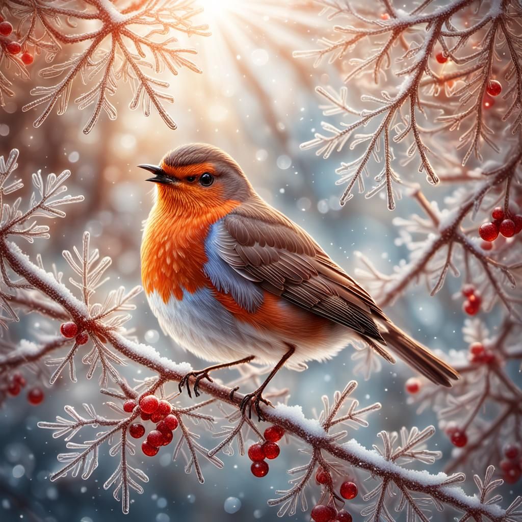 Warm winter ray’s on Robin redbreast   by @TravellerUK