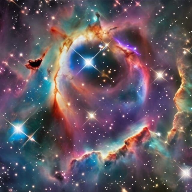 eye of God nebula with more Stars ✨   by @Tiny Pearl Cat