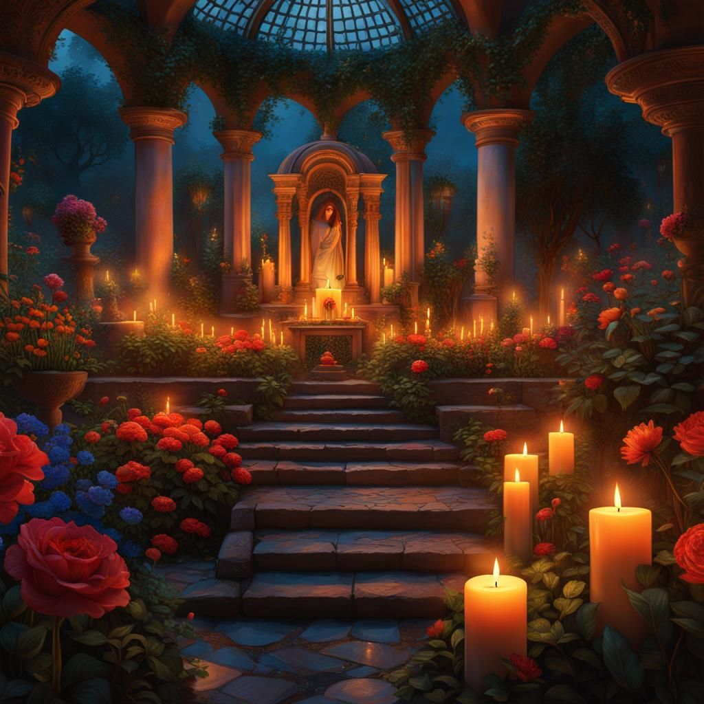 Candlelit Garden  by @Seivitae