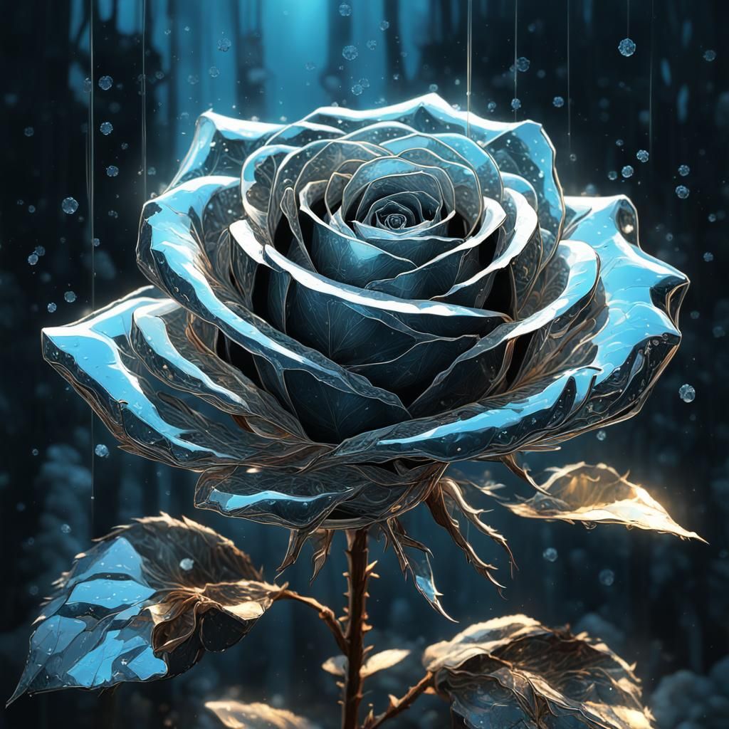 silver rose  by @frogfairy