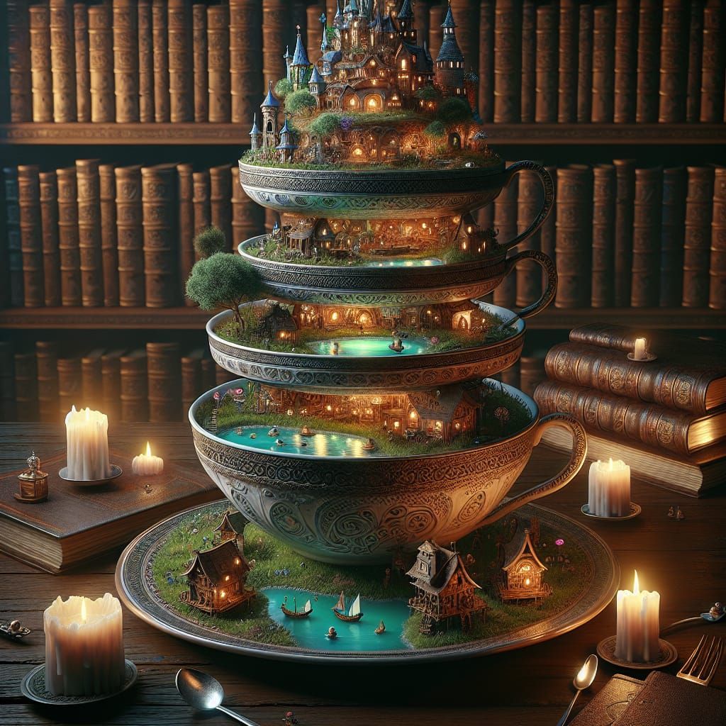 Miniature Fantasy World in Teacups #2
