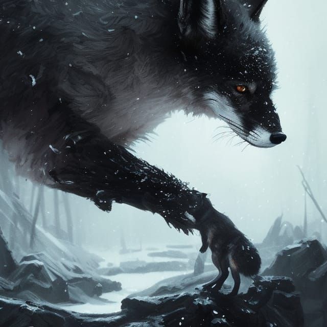 Fox of Black - AI Generated Artwork - NightCafe Creator