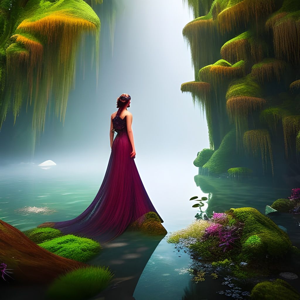 Lady of the cave lake  by @Fungidelight