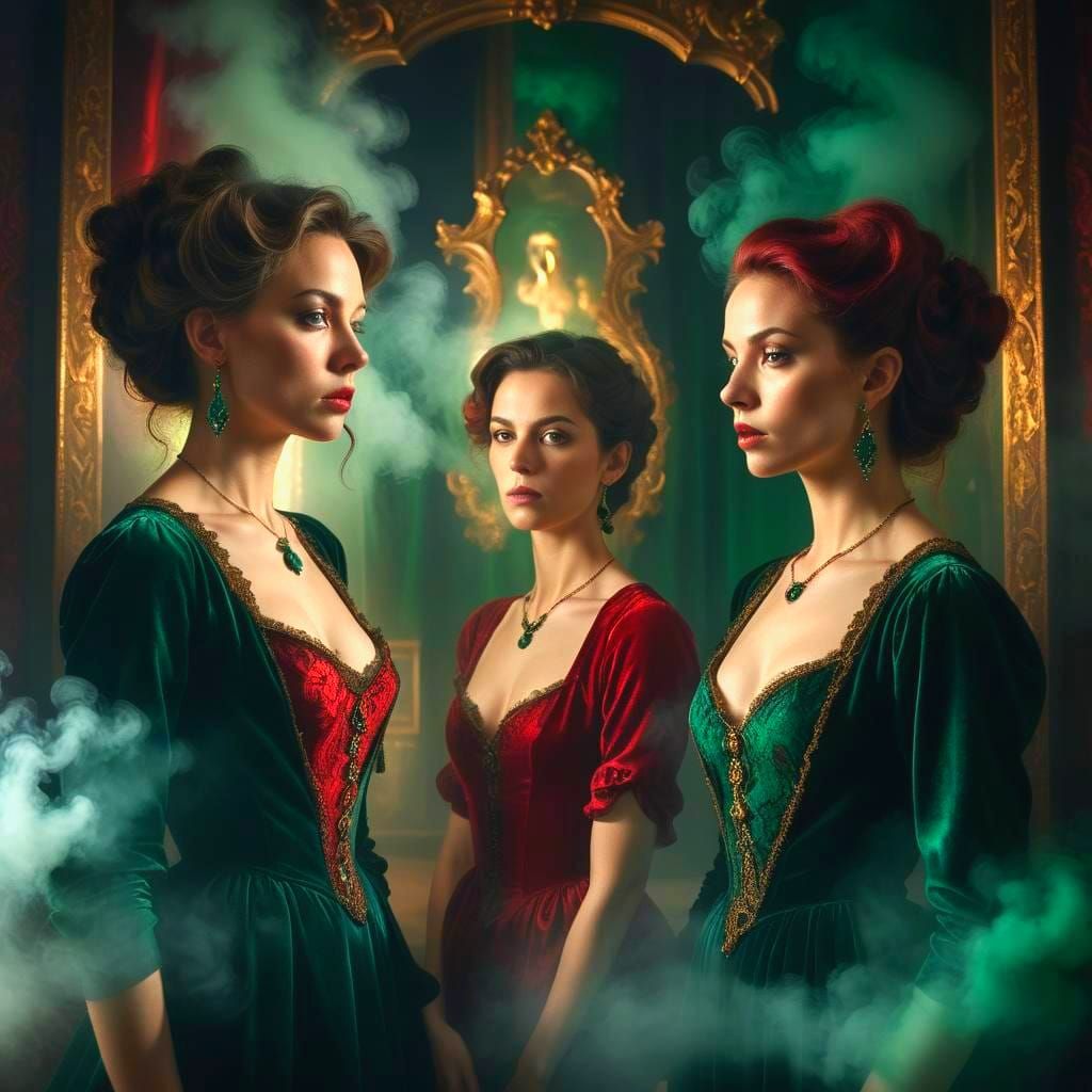 Two Women in an Ominous Indoor Scene