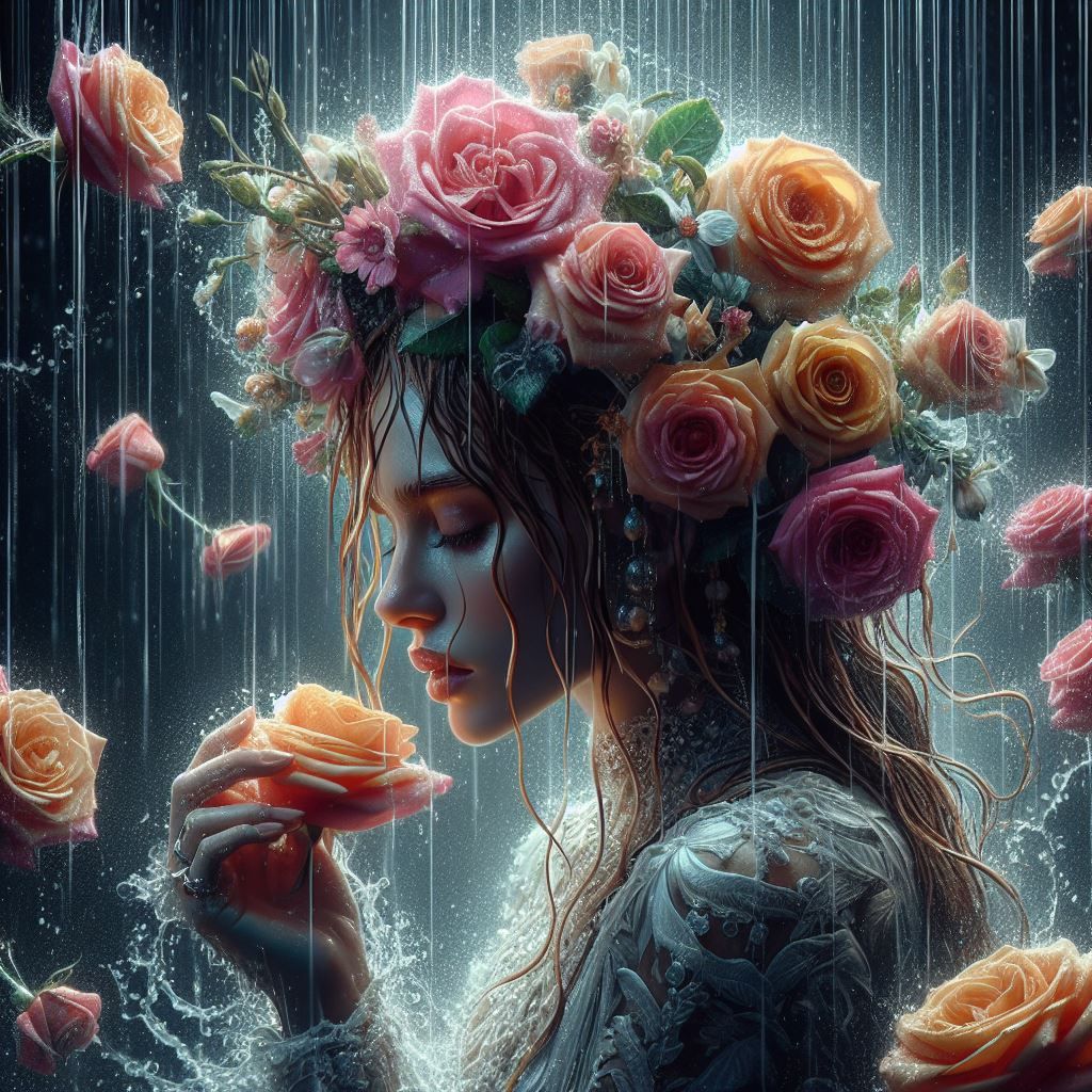 If the shower will make the roses bloom