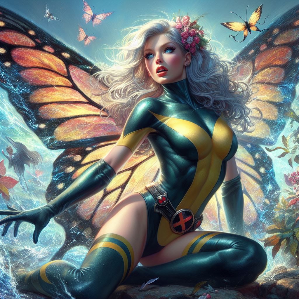 Fairy as an X-Man Getting Splashed