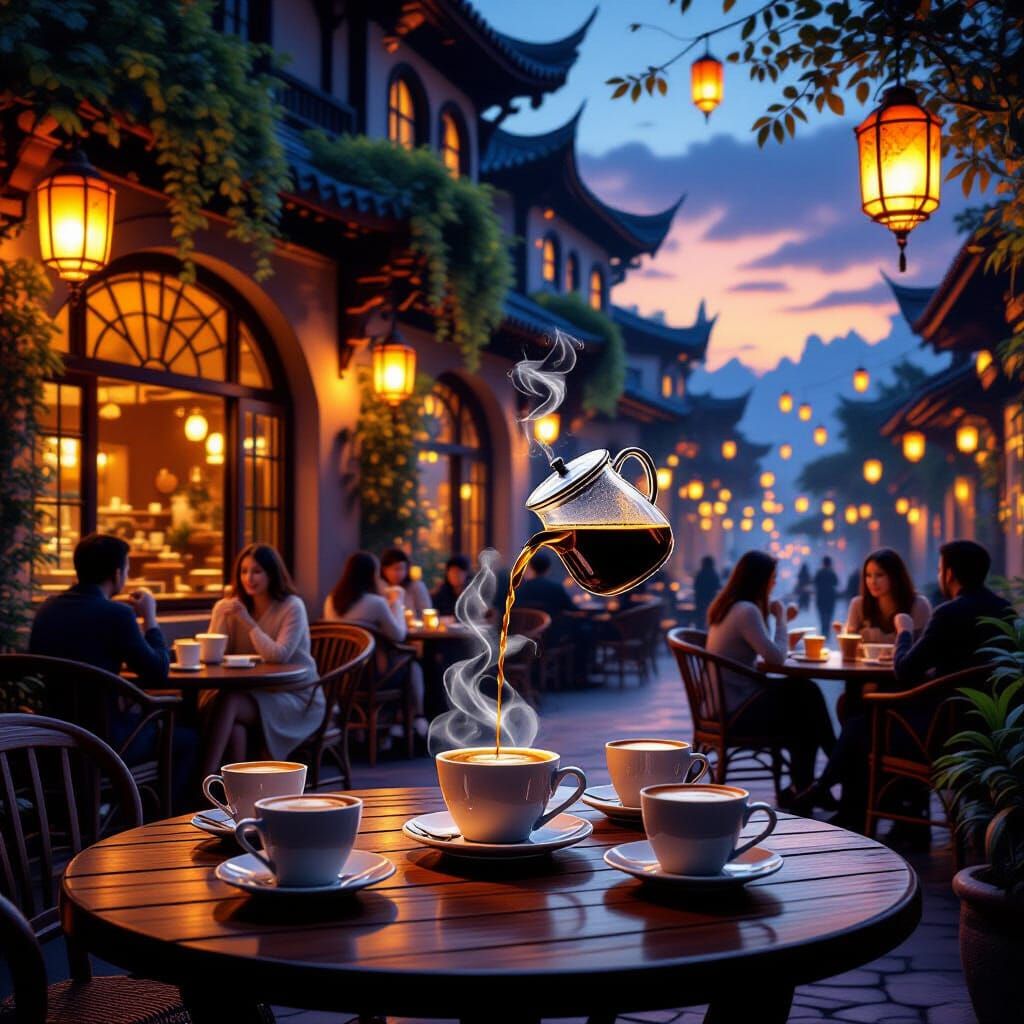 Enchanted Twilight Cafe.  by @ShadowPulse