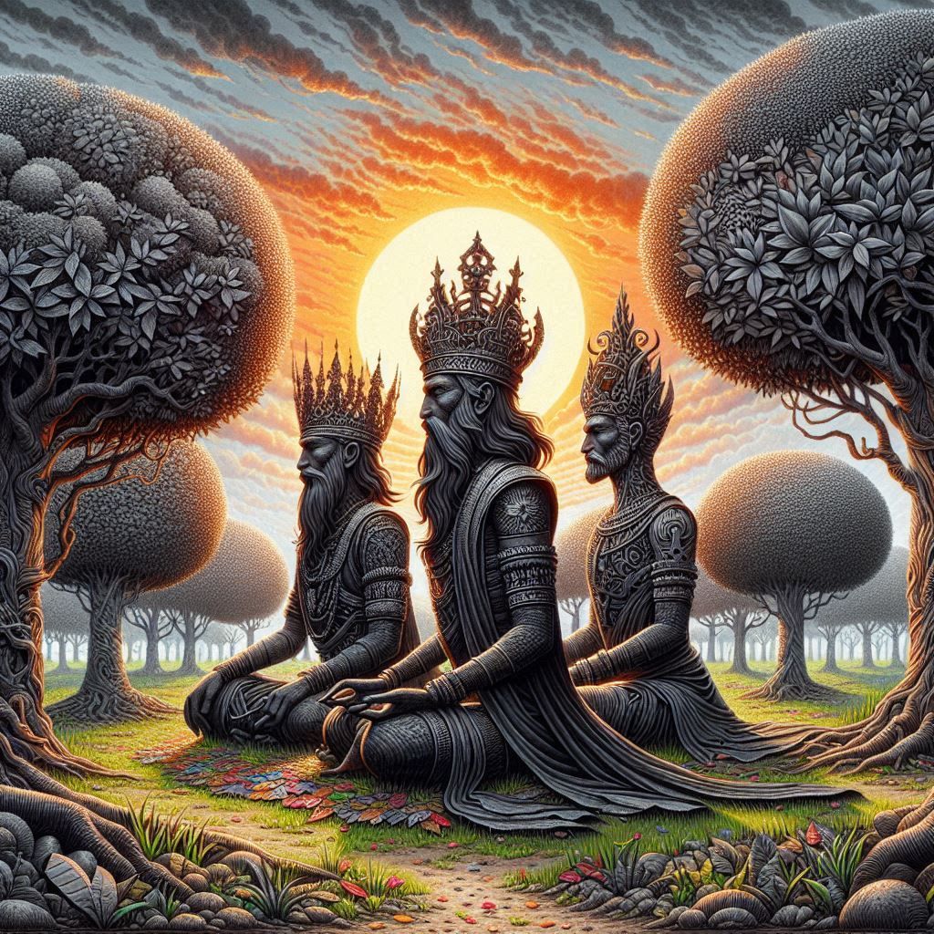 Charcoal baroque filigree Rare Forest of the world