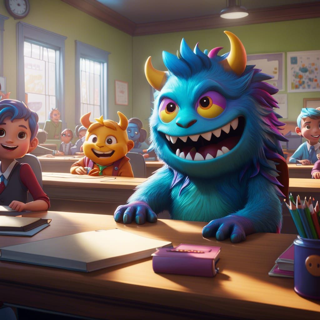 Monster's first day in school  by @Tasha