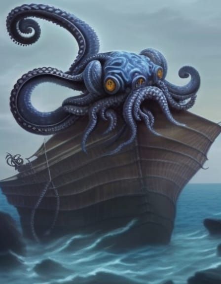 Kraken, Ship, Hyperrealistic, Photorealistic, Detailed, Intricate - AI ...