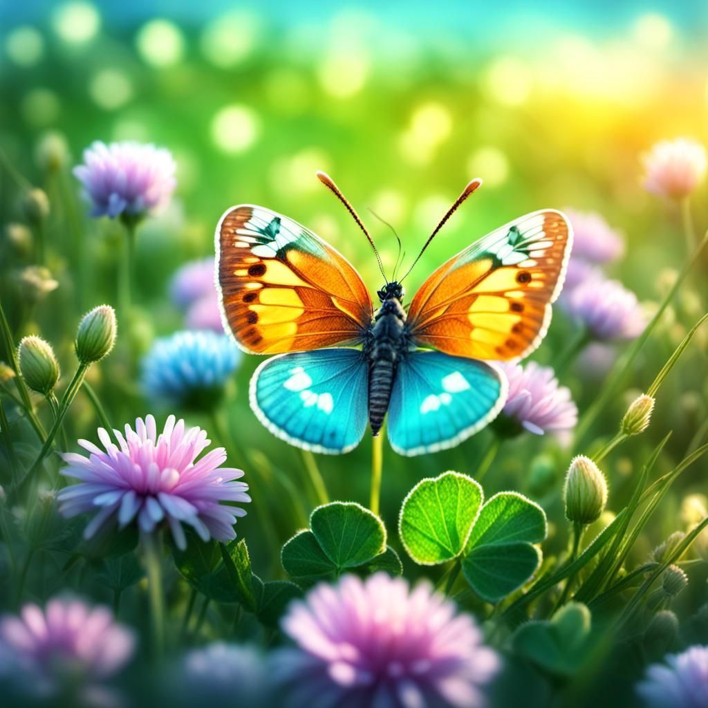 butterfly on clover